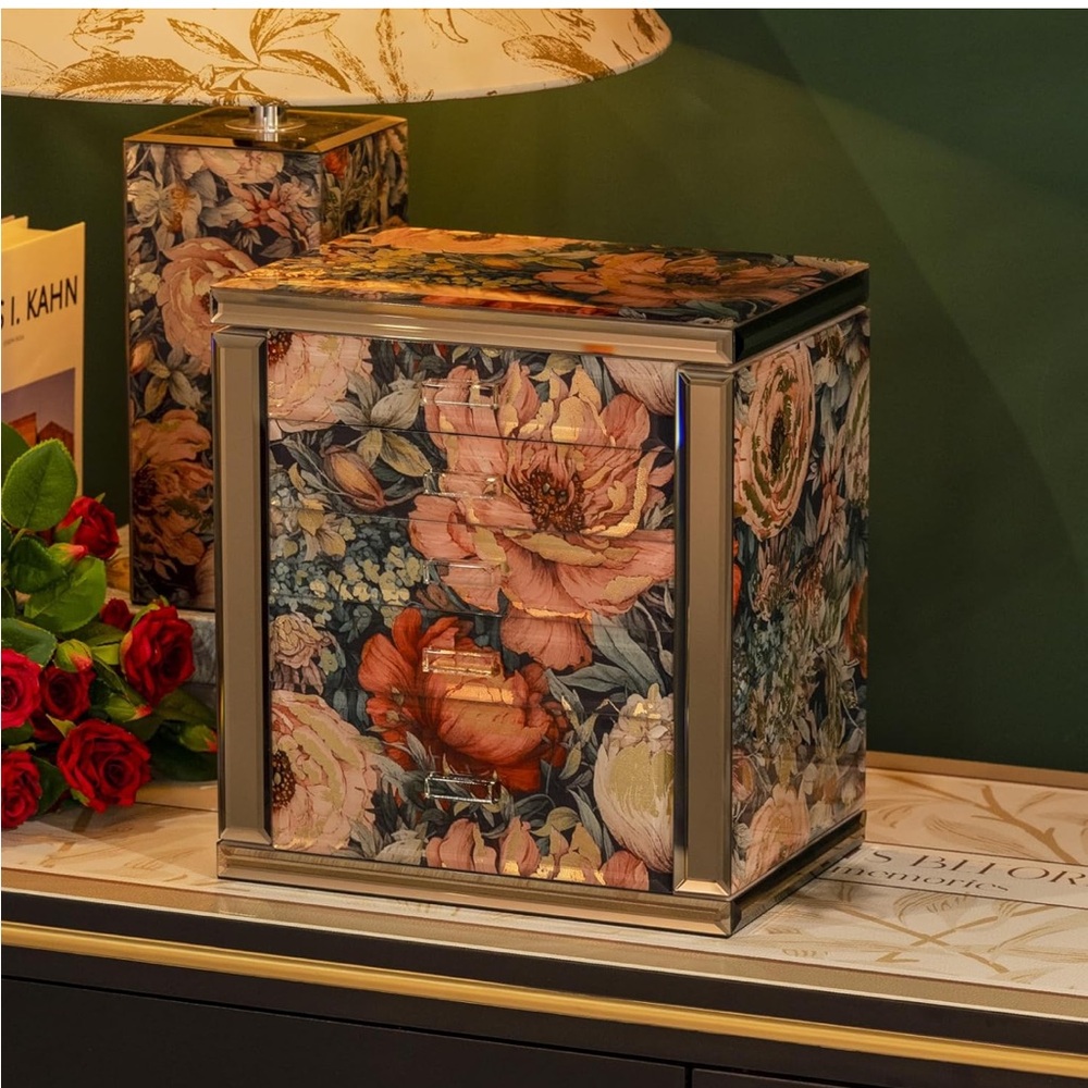 Homruilink 5 tier glass jewelry box